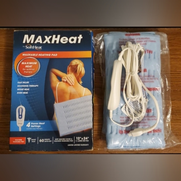 MaxHeat by SoftHeat, washable heating pad. New in Box. - Picture 2 of 15